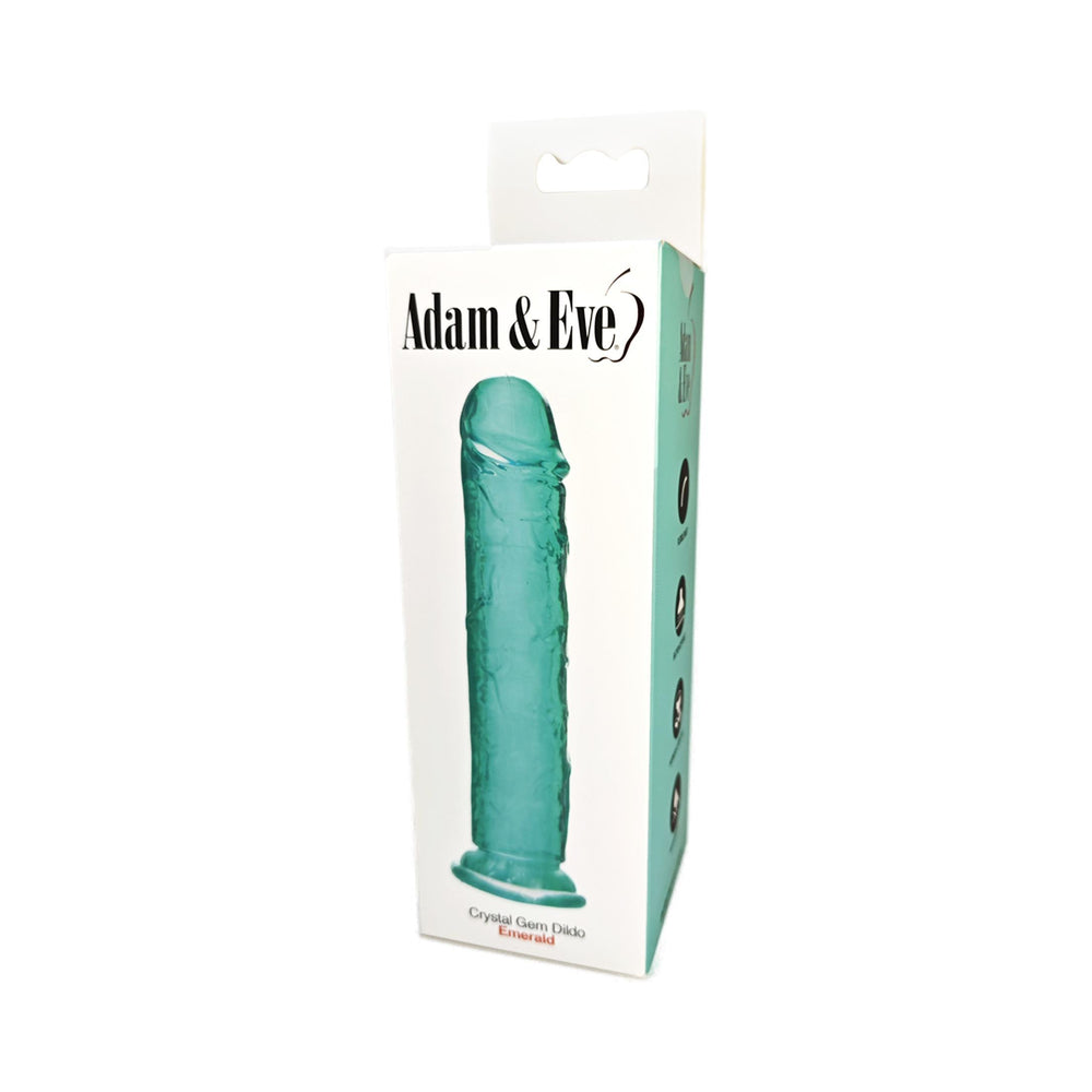 Adam & Eve Crystal Gem 7 in. Dildo - Emerald