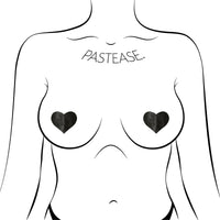 Pastease Petites Liquid Hearts Pasties Black 2-Pack