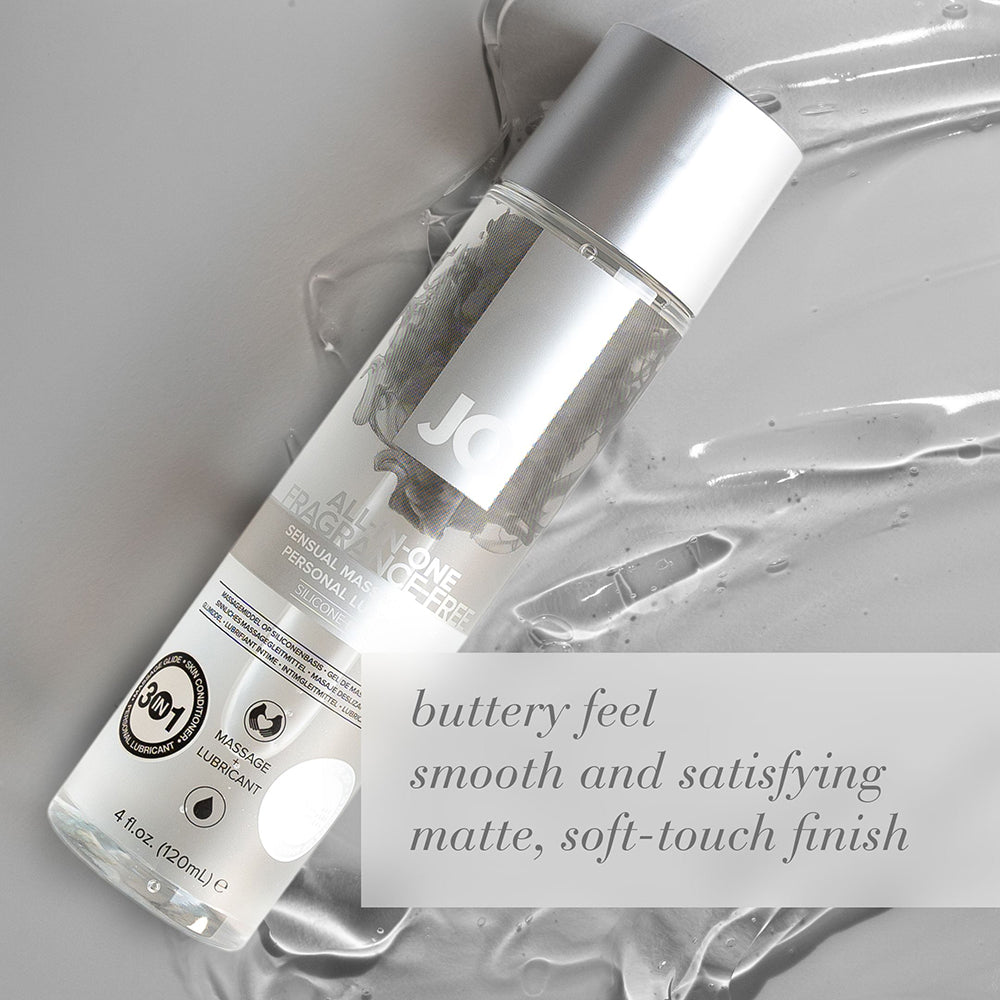 JO All-In-One Massage Glide - Fragrance Free (Silicone-Based) 4 fl oz / 120 ml