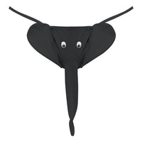 Male Power Squeak Elephant G-String Black