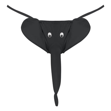 Male Power Squeak Elephant G-String Black