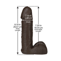 Vac-U-Lock - 8 Inch Realistic Cock Black