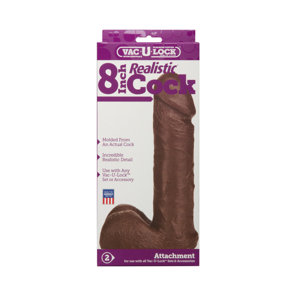 Vac-U-Lock - 8 Inch Realistic Cock Black