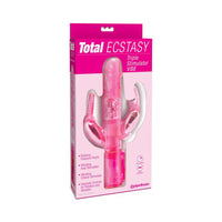 Pipedream Total Ecstasy Triple Stimulator Vibe Dual-Entry Rabbit Vibrator Pink