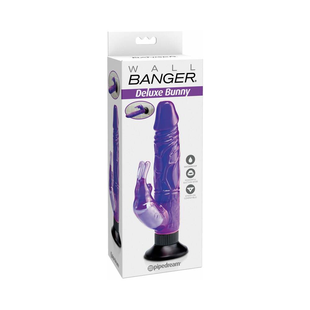 Pipedream Waterproof Wall Bangers Deluxe Bunny Realistic Rabbit Vibrator With Suction Cup Purple