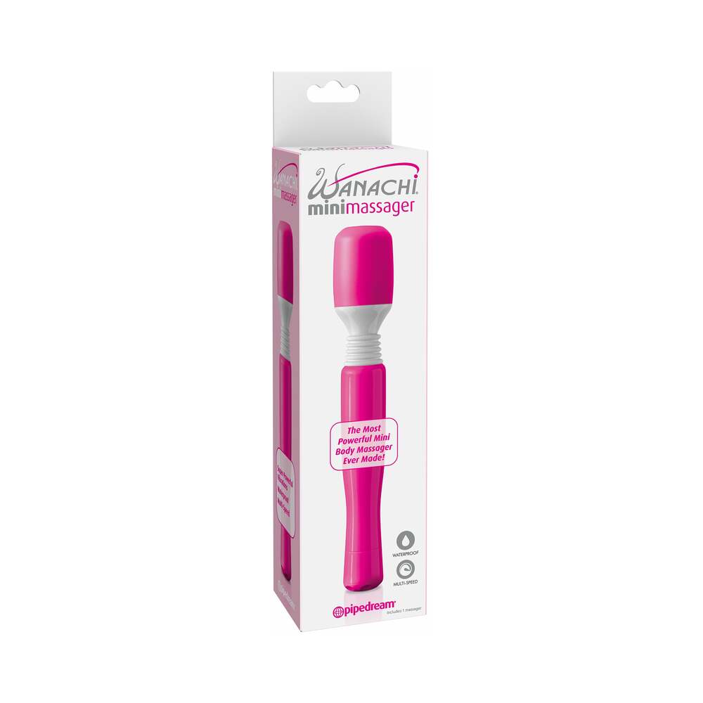 Pipedream Mini Wanachi Waterproof Massager Flexible Silicone Wand Vibrator Pink