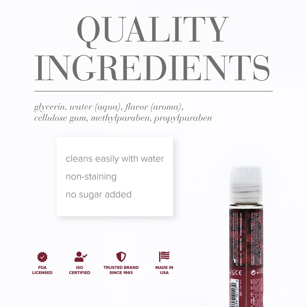 JO H2O - Raspberry Sorbet - Lubricant (Water-Based) 1 fl oz / 30 ml