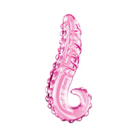 Pipedream Icicles No. 24 Curved Textured 6 in. Glass Dildo With Handle Pink