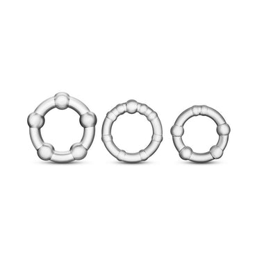 Blush Stay Hard Beaded Cockrings 3-Piece Set Clear