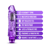 Blush Naturally Yours Wild Ride Realistic 9 in. Vibrating Dildo Purple