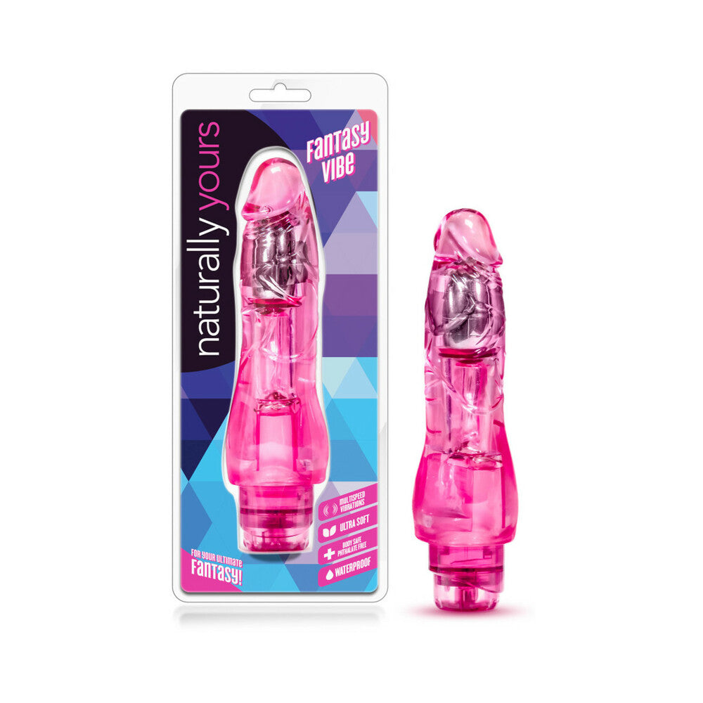 Blush Naturally Yours Fantasy Vibe Realistic 8.5 in. Vibrating Dildo Pink