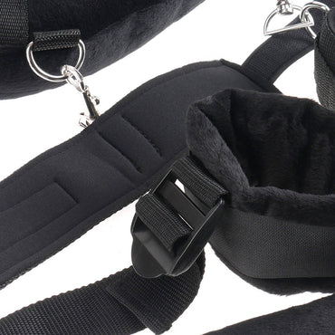 Pipedream Fetish Fantasy Series Adjustable Position Master With Cuffs Black
