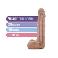 Blush Au Naturel Suave 7 in. Posable Dual Density Dildo with Balls Tan