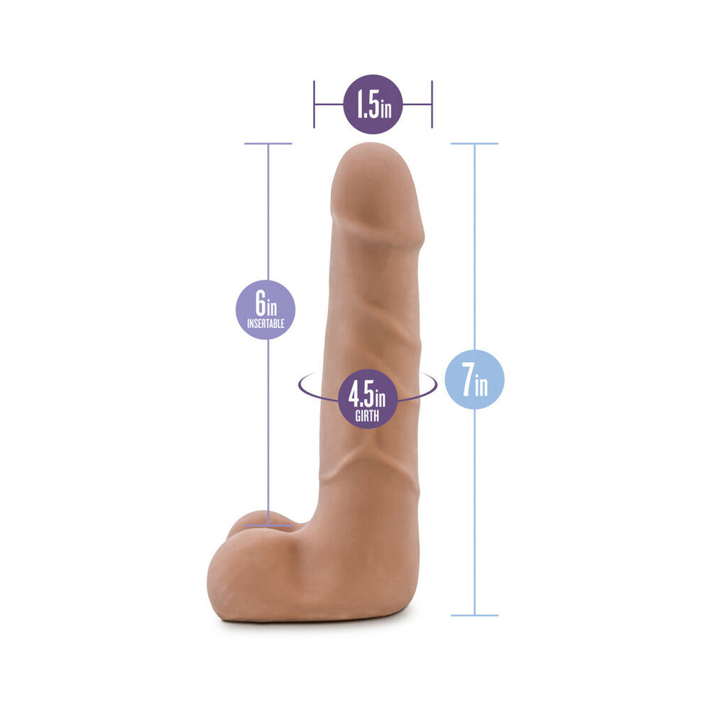 Blush Au Naturel Suave 7 in. Posable Dual Density Dildo with Balls Tan