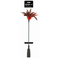 Sportsheets Sex & Mischief Feather Slapper Dual-Ended Tickler Crop Red/Black