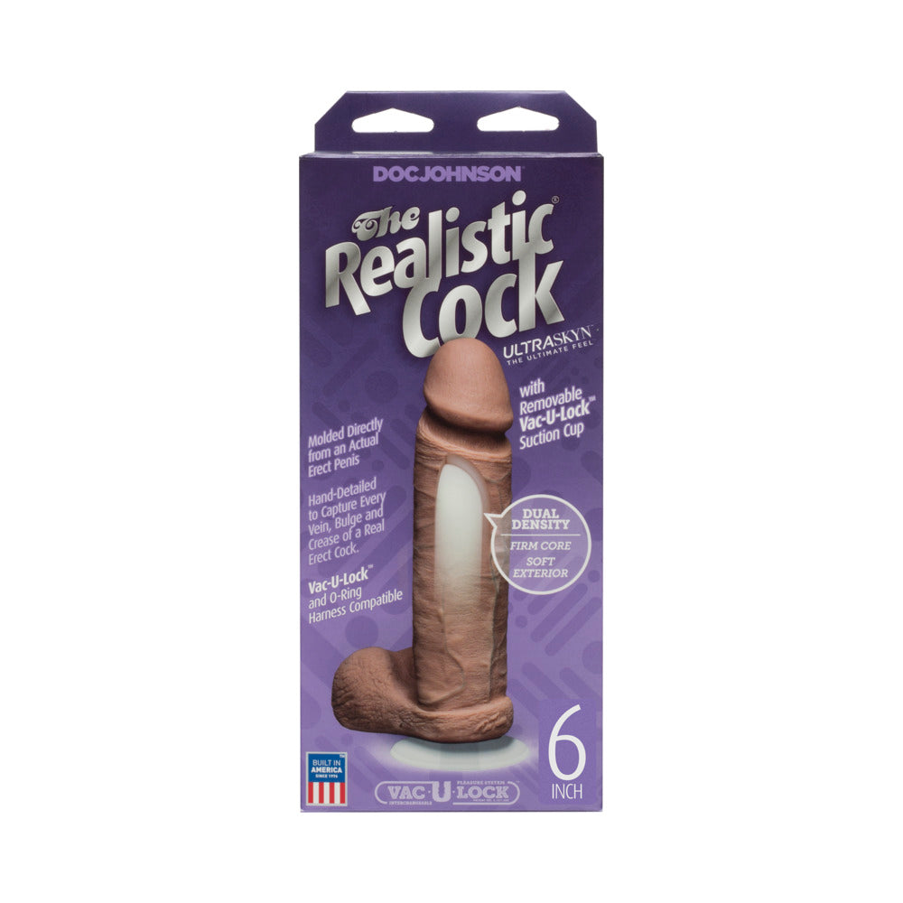 The Realistic Cock - UR3 - 6 Inch Brown