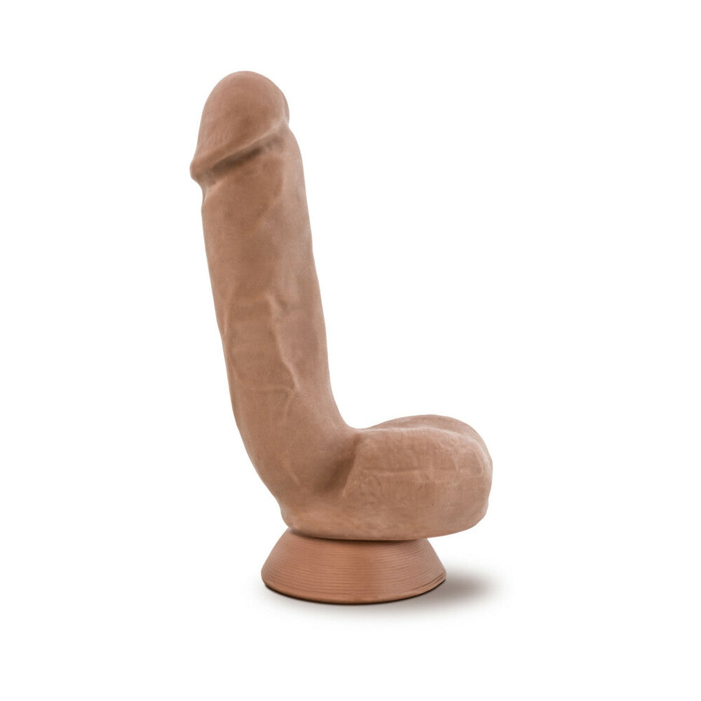 Blush Au Naturel Macho 8.5 in. Posable Dual Density Dildo with Balls & Suction Cup Tan