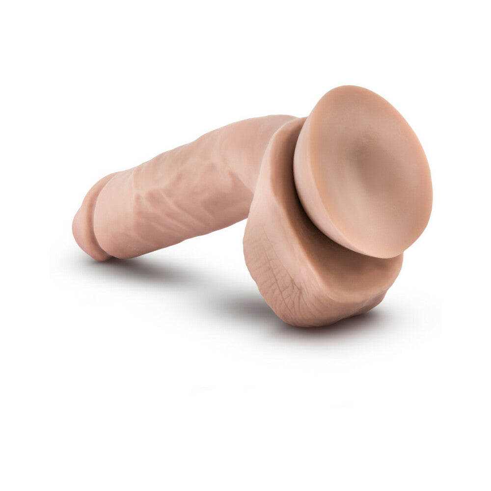 Blush Au Naturel Anthony 8.5 in. Posable Dual Density Dildo with Balls & Suction Cup Beige