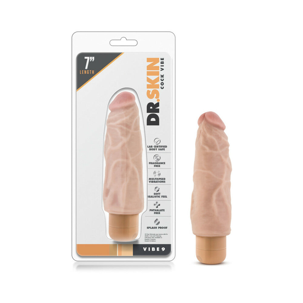 Blush Dr. Skin Vibe 9 Realistic 7.5 in. Vibrating Dildo Beige