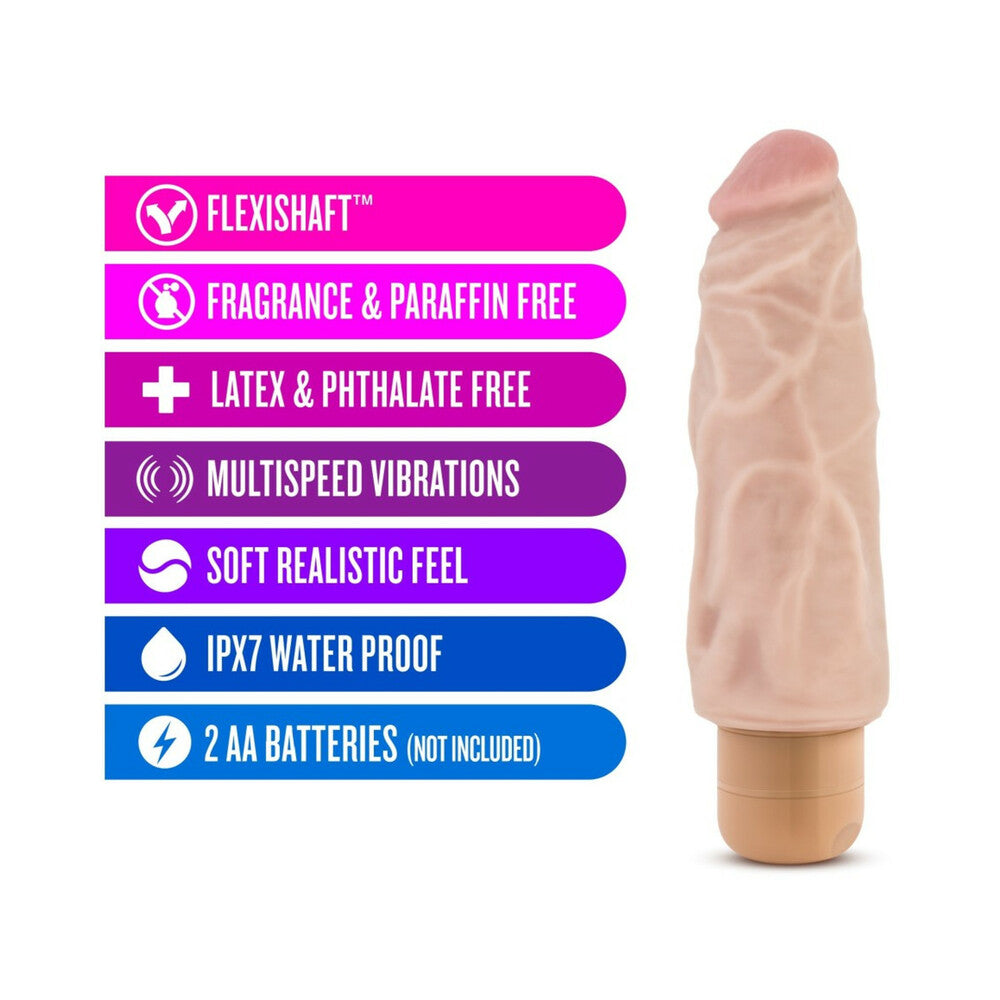 Blush Dr. Skin Vibe 9 Realistic 7.5 in. Vibrating Dildo Beige