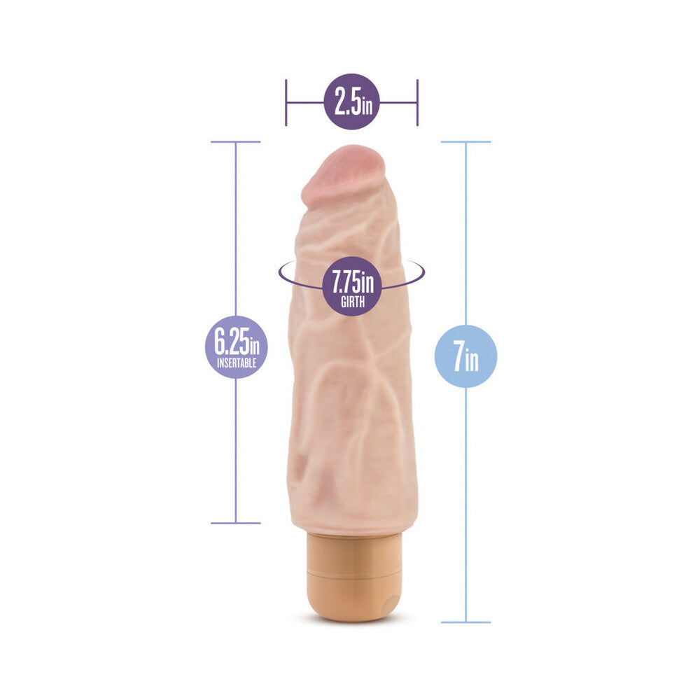 Blush Dr. Skin Vibe 9 Realistic 7.5 in. Vibrating Dildo Beige