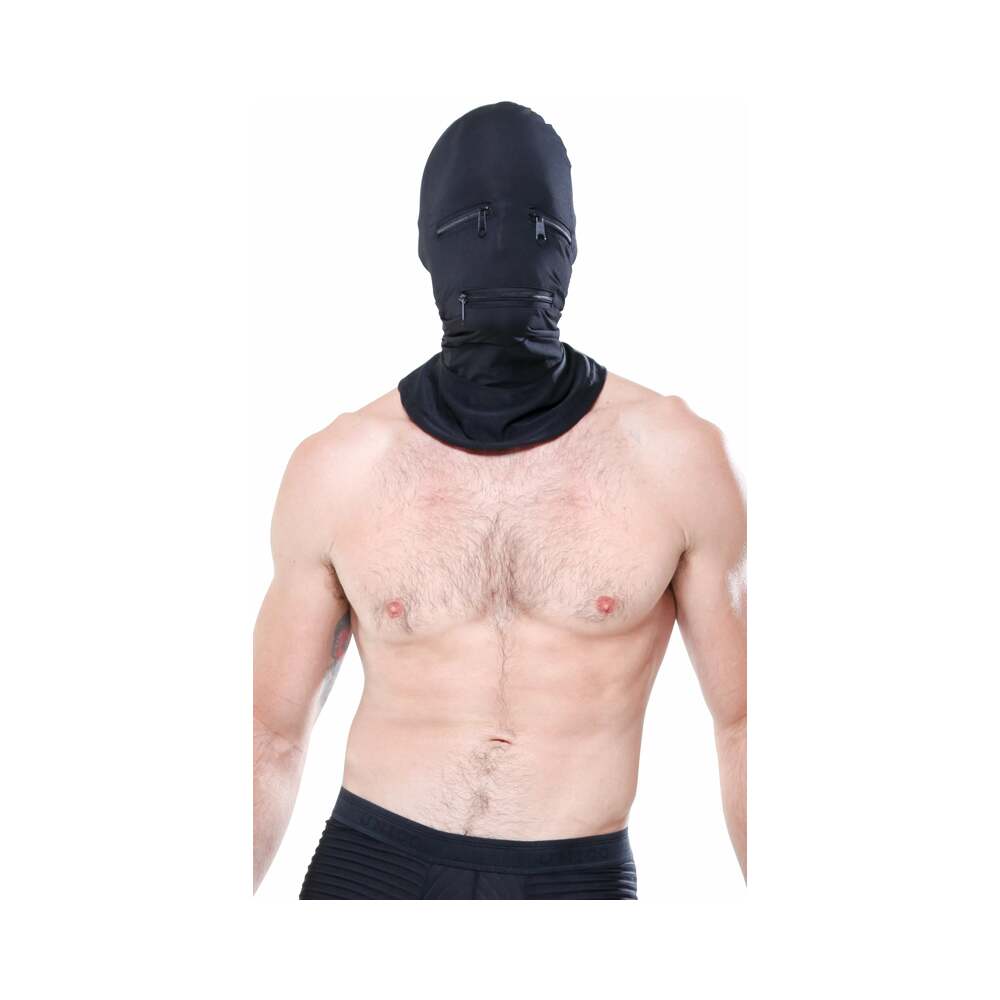 Pipedream Fetish Fantasy Series Zipper Face Hood Black