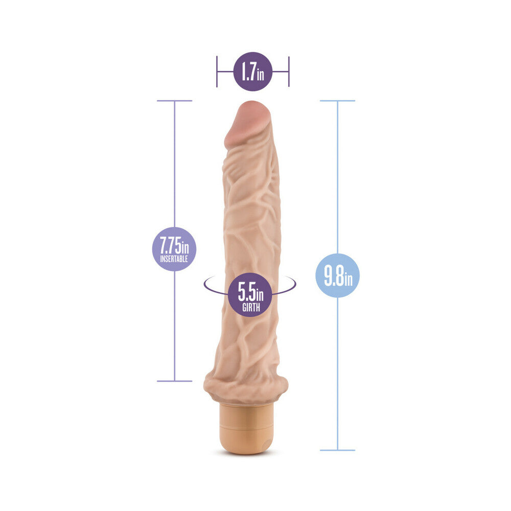 Blush Dr. Skin Vibe 8 Realistic 9.75 in. Vibrating Dildo Beige