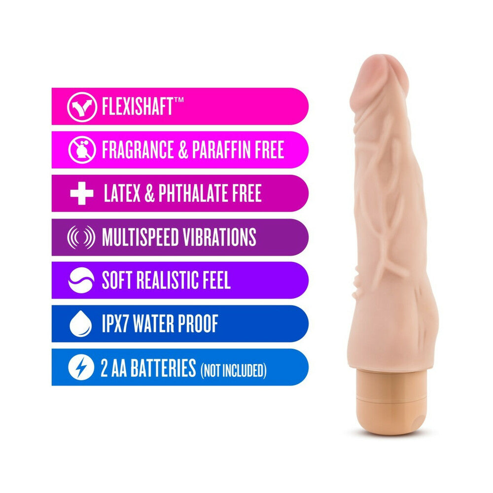 Blush Dr. Skin Vibe 4 Realistic 8 in. Vibrating Dildo Beige