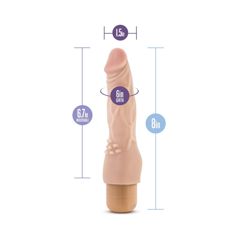 Blush Dr. Skin Vibe 4 Realistic 8 in. Vibrating Dildo Beige