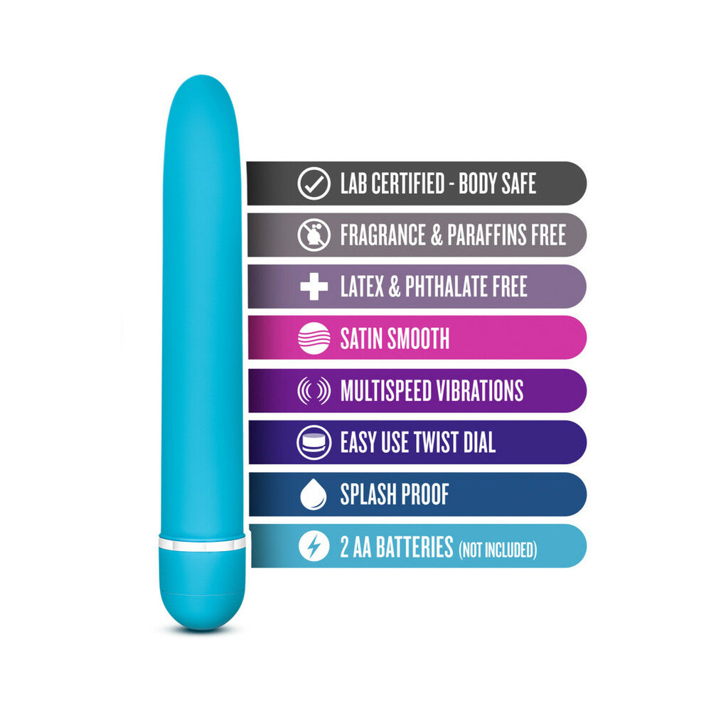 Blush Rose Luxuriate Classic Slimline Vibrator Blue