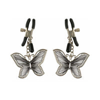 Pipedream Fetish Fantasy Series Adjustable Butterfly Nipple Clamps Silver