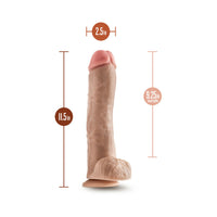 Blush Hung Rider Hammer Realistic 11.5 in. Dildo with Balls & Suction Cup Beige