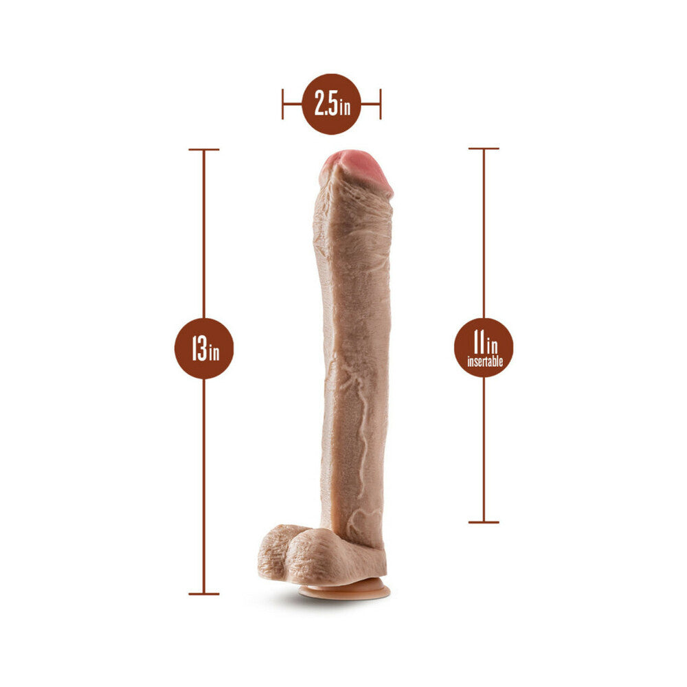 Blush Hung Rider Lil John Realistic 13 in. Dildo with Balls & Suction Cup Beige