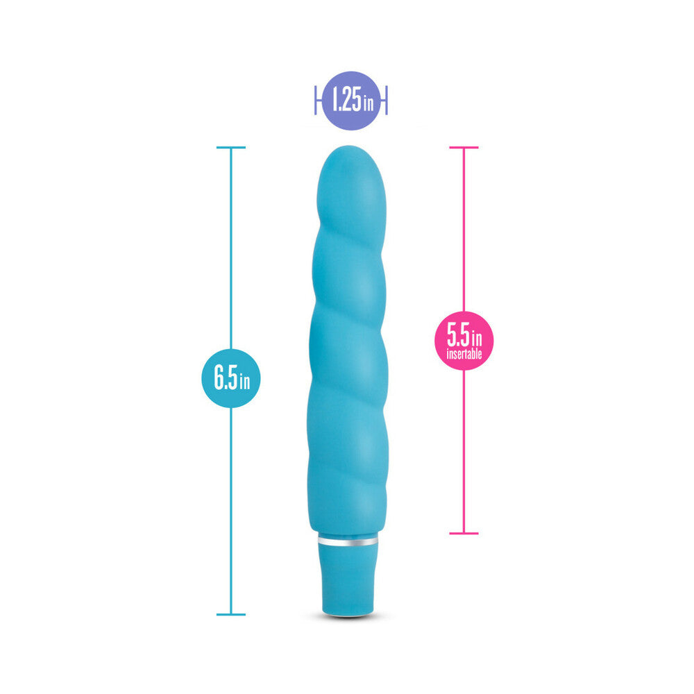 Blush Luxe Anastasia Silicone Slimline Vibrator Aqua