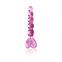 Icicles No. 43 Glass Massager with Heart-Shaped Handle Pink