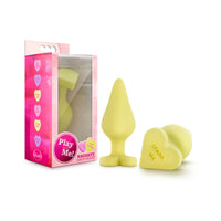 Blush Play with Me Naughty Candy Hearts 'Spank Me' Anal Plug Yellow