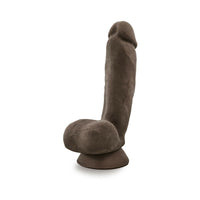 Blush Au Naturel Jerome 8.5 in. Posable Dual Density Dildo with Balls & Suction Cup Brown