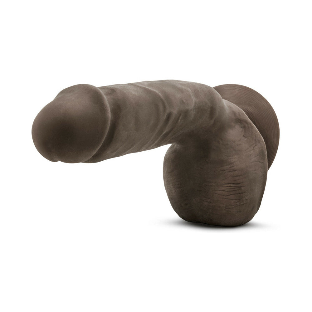 Blush Au Naturel Jerome 8.5 in. Posable Dual Density Dildo with Balls & Suction Cup Brown