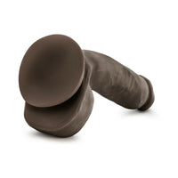 Blush Au Naturel Jerome 8.5 in. Posable Dual Density Dildo with Balls & Suction Cup Brown