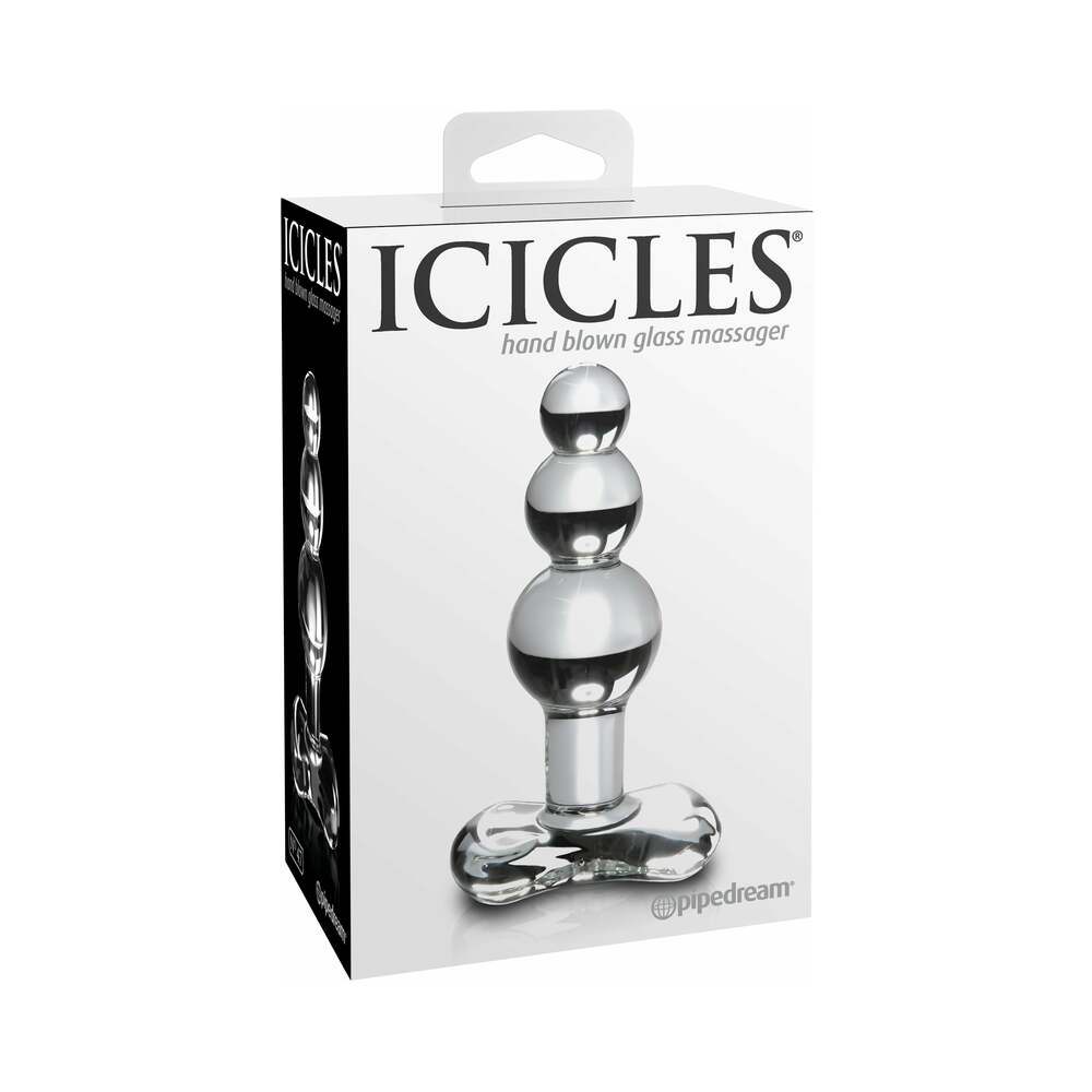 Pipedream Icicles No. 47 Beaded 4 in. Glass Anal Plug Clear