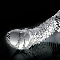 Pipedream Icicles No. 61 Curved Textured 6.5 in. Glass Dildo Clear