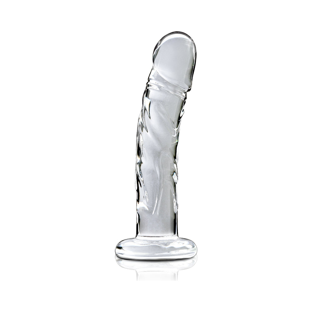 Pipedream Icicles No. 62 Curved Realistic 6.5 in. Glass Dildo Clear