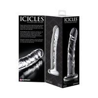 Pipedream Icicles No. 62 Curved Realistic 6.5 in. Glass Dildo Clear