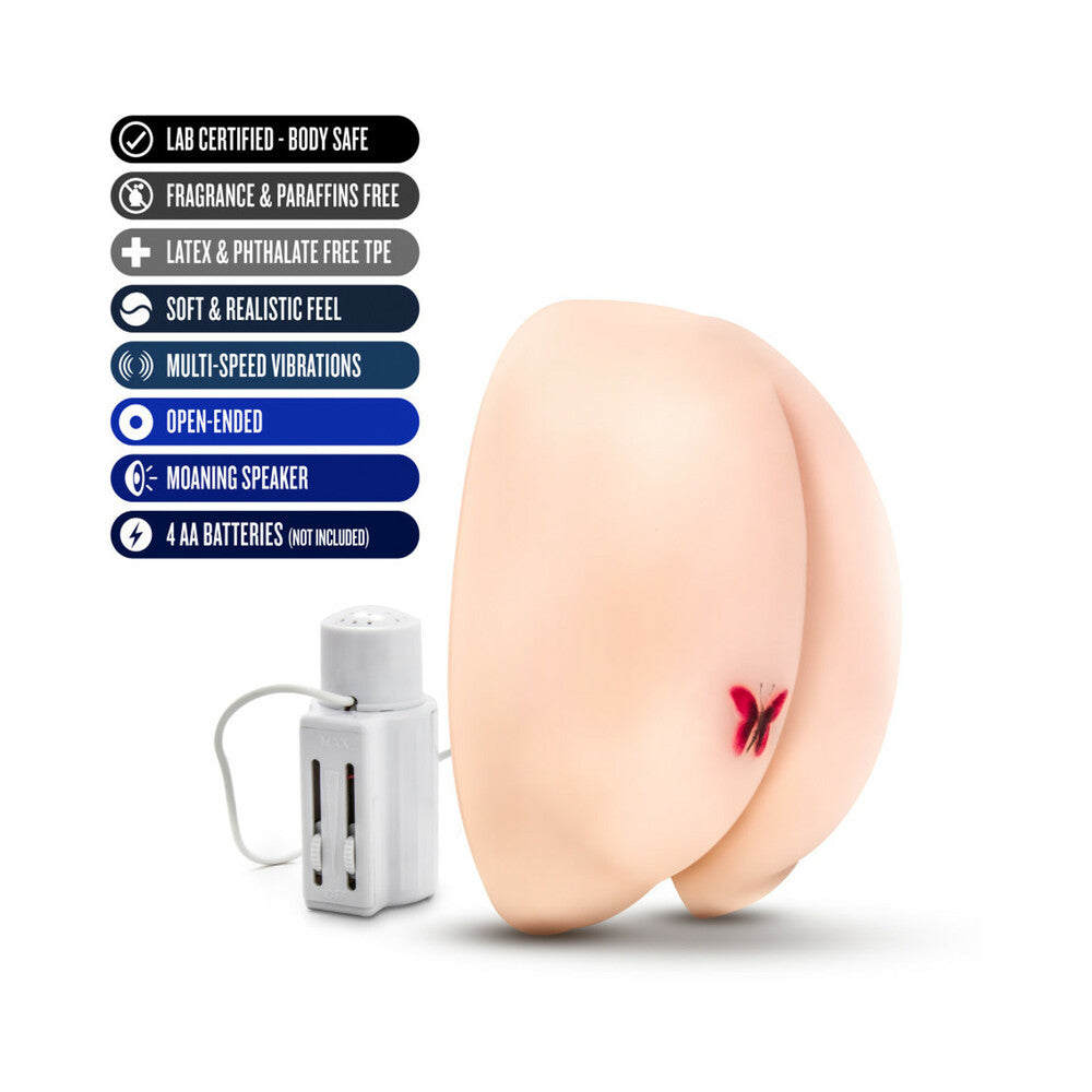 Blush X5 Men Vibrating Rear Ecstasy Remote-Controlled Dual Entry Masturbator Beige