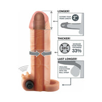Pipedream Fantasy X-tensions Vibrating Real Feel 2 in. Extension With Ball Strap Beige