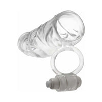 Pipedream Fantasy X-tensions Vibrating Super Sleeve 1 in. Extension With Ball Strap Clear
