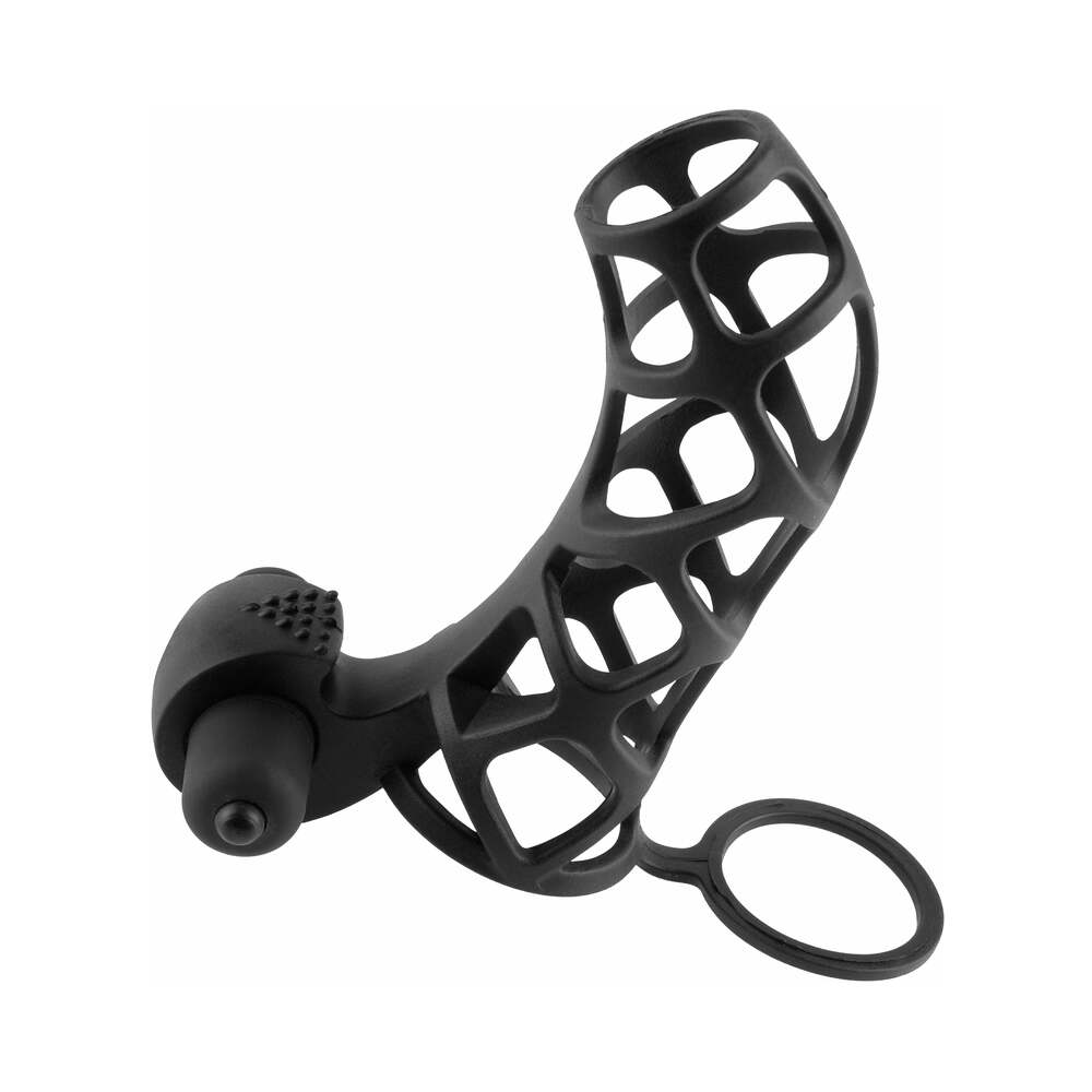 Pipedream Fantasy X-tensions Vibrating Extreme Silicone Power Cage Black