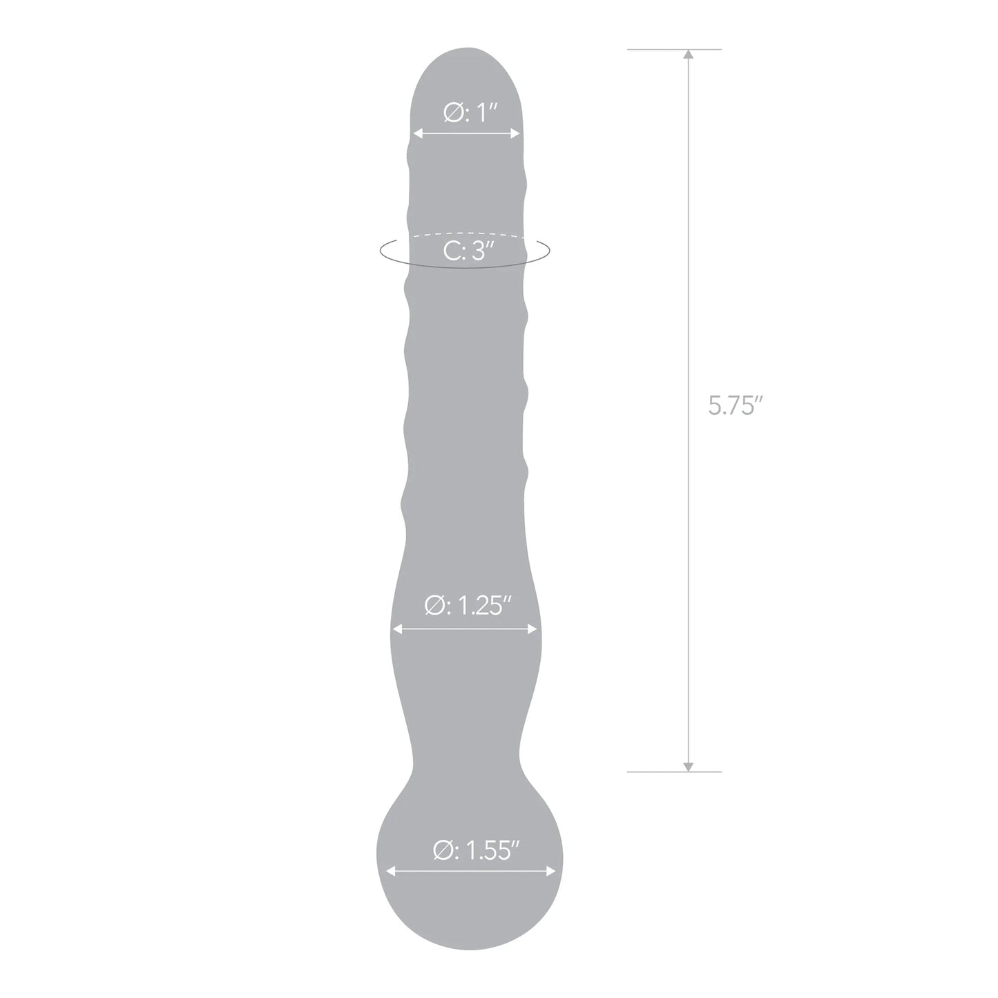 Glas 8 in. Joystick Clear Glass Dildo