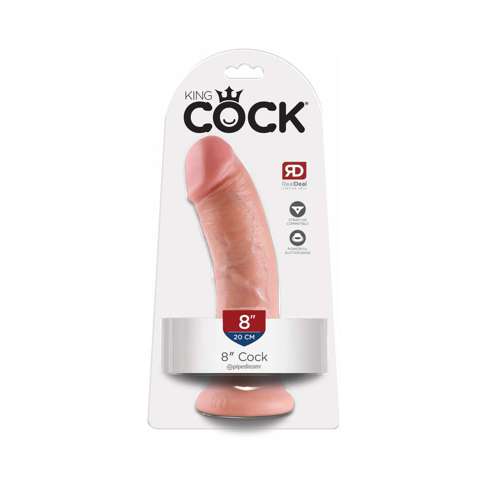 Pipedream King Cock 8 in. Cock Realistic Dildo With Suction Cup Beige