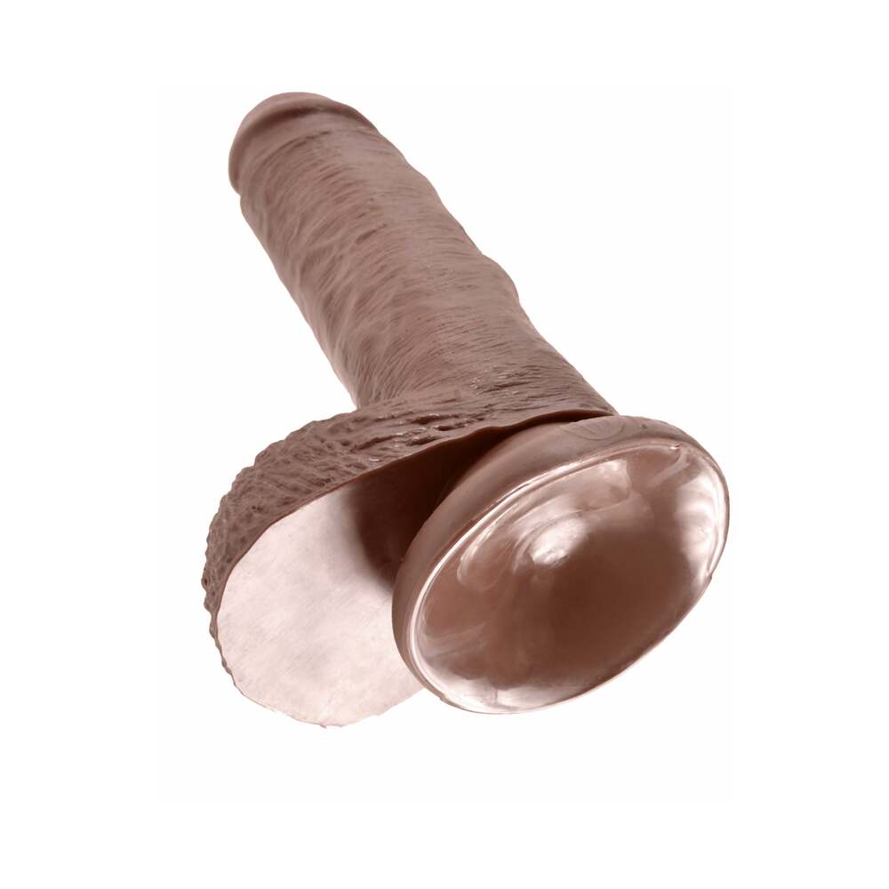 Pipedream King Cock 7 in. Cock With Balls Realistic Suction Cup Dildo Brown